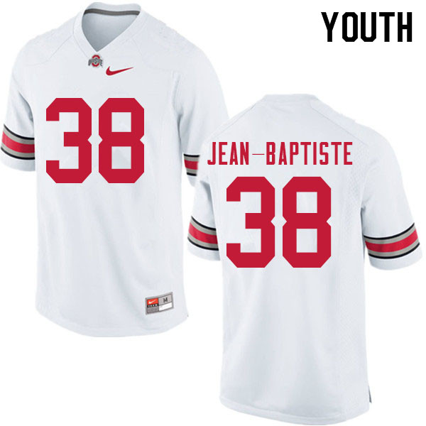 Ohio State Buckeyes Javontae Jean-Baptiste Youth #38 White Authentic Stitched College Football Jersey